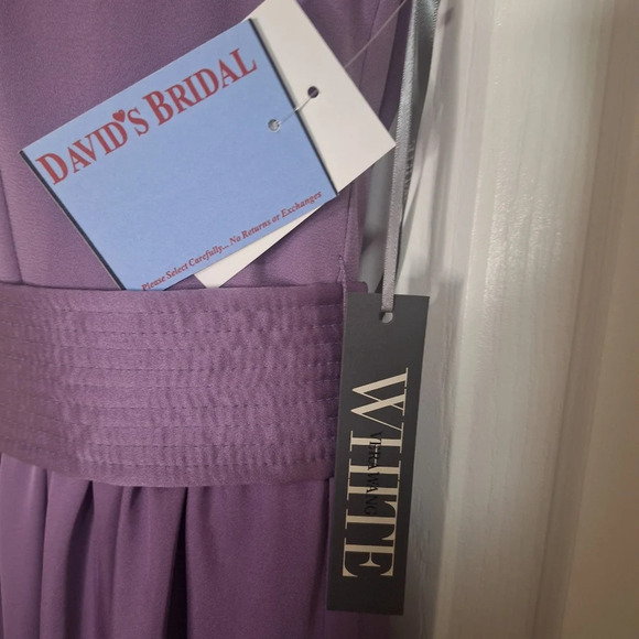 White by  Vera Wang VW360214 -Neck Halter Gown with Slit SZ 2 NWT - Picture 10 of 16